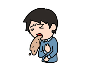 嘔吐する男性