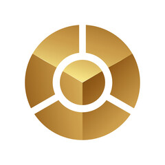 Golden Circle with a Round Core on a White Background