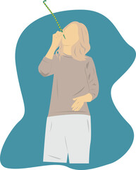 Woman Playing Trumpet Character Vector