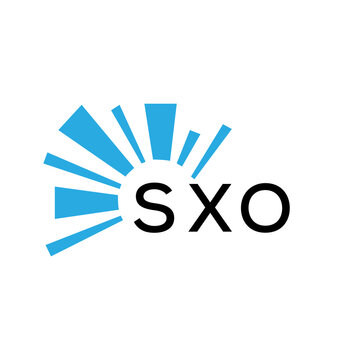 SXO letter logo. SXO blue image on white background and black letter. SXO technology  Monogram logo design for entrepreneur and business. SXO best icon.

