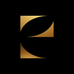Golden Letter E Symbol on a Black Background - Icon 9