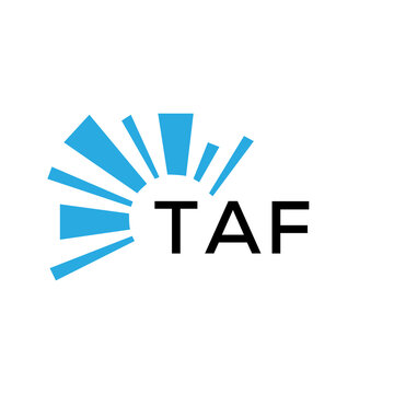 TAF letter logo. TAF blue image on white background and black letter. TAF technology  Monogram logo design for entrepreneur and business. TAF best icon.
