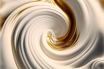 Abstract white gold background with waves and swirls
