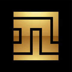 Golden Letter N Symbol on a Black Background - Icon 2