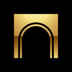 Golden Letter N Symbol on a Black Background - Icon 9