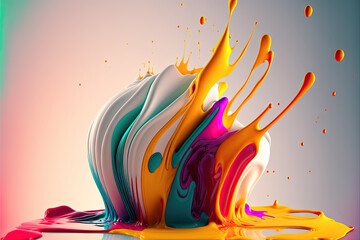 Art with colorful paint splash