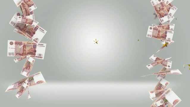 Five Thousand  Russian Ruble Bills 4k Background