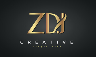 ZDJ creative luxury logo design - obrazy, fototapety, plakaty