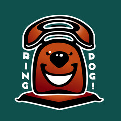 head of dog with ringing phone logo design