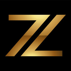 Golden Letter Z Symbol on a Black Background - Icon 1