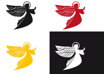 Engel Silhouette vierfarbig