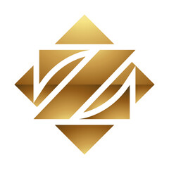 Golden Letter Z Symbol on a White Background - Icon 8