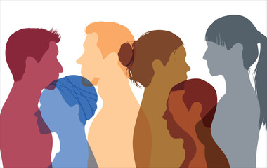 People from diverse ethnic and racial backgrounds. Women, girls, and men of diverse cultures. Cultural diversity and friendship.