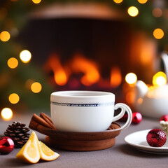 Fototapeta premium cup of tea with fruits and spices