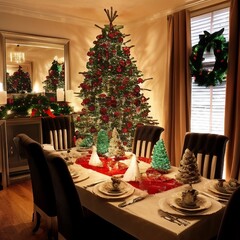 Obraz premium christmas table setting