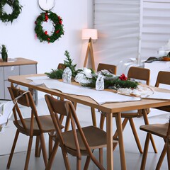 dining room table during christmas