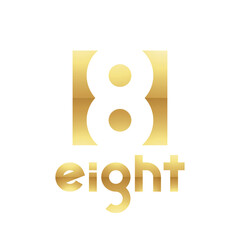 Golden Symbol for Number 8 on a White Background - Icon 1