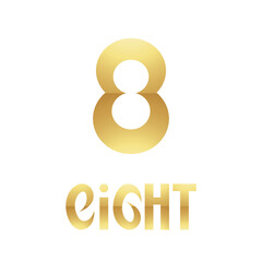 Golden Symbol for Number 8 on a White Background - Icon 5