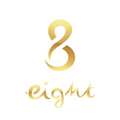 Obraz premium Golden Symbol for Number 8 on a White Background - Icon 7