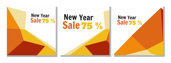 Naklejka premium new year 2023 sale with colorful abstract flyer for social media promotion 