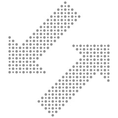 Fine vector dotted gray and white arrows. Elements for web, infographic and diagrams