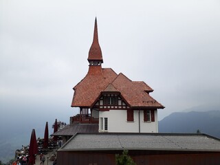 Fototapeta na wymiar Traditional restaurant on a swiss mountain