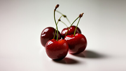 Obraz na płótnie Canvas Cherries isolated on a neutral background