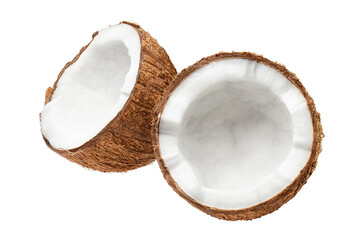 Delicious coconuts, isolated on white background