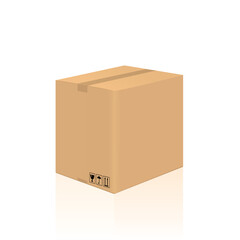 Brown cardboard boxe isolated on a white background