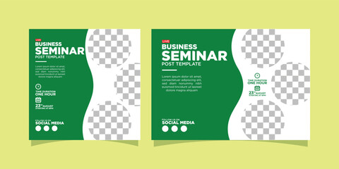 business social media template square and rectangle with spaces to place images live event seminar post simple and elegent