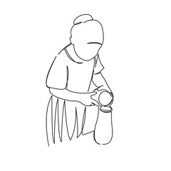 girl pouring a decanter