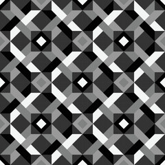 Abstract geometric monochrome seamless pattern