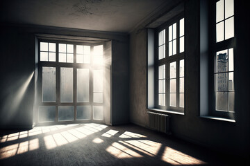 sunrays falling into apartment