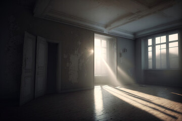 sunrays falling into apartment