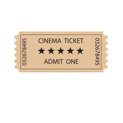 Cinema ticket icon isolated on a white background
