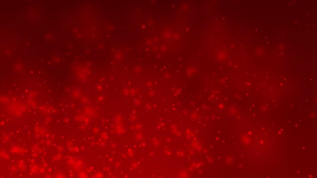 Mystical Red Background. Rising Shiny Particles. Luminous Bokeh. 23,98fps