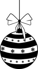 Ornaments with ribbons and snowflakes.