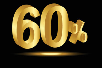 60% off Discount Golden promotional Banner