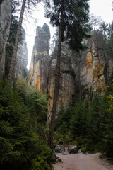 A romantic view of mountain forms, beautiful rocks, rock shapes, phenomenal limestone that create...