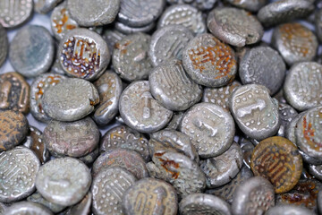 Old coins Background, Ancient coins, currency.