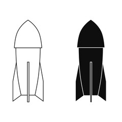 Bomb icon vector. Rocket illustration sign. Weapon symbol. War logo.