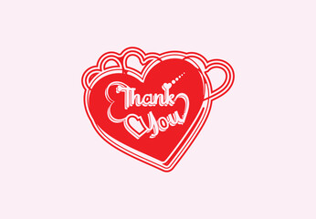 Thank you t shirt and sticker design template