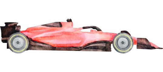 watercolor formula one car