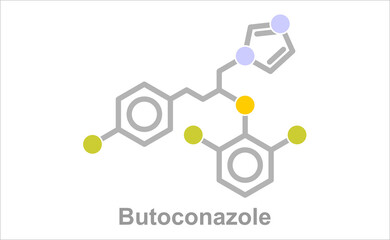 Simplified formula icon of butoconazole.