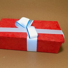 red gift box with ribbon