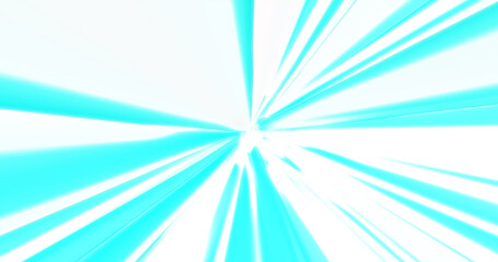 Abstract tunnel background with bright beautiful white and blue luminous iridescent energy magical stripes and lines