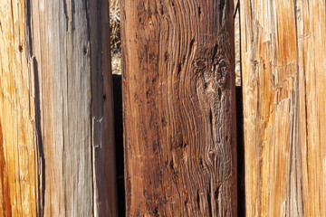 Detail of old log fence