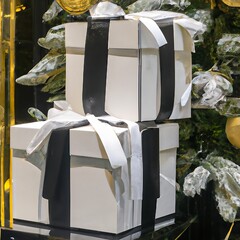 white gift boxes