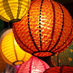 chinese lanterns in the temple