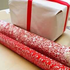 gift boxes with red ribbon